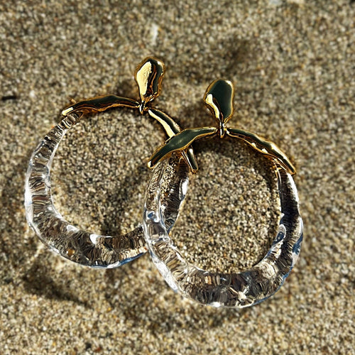 Arabelle Crystal Hoops Ice
