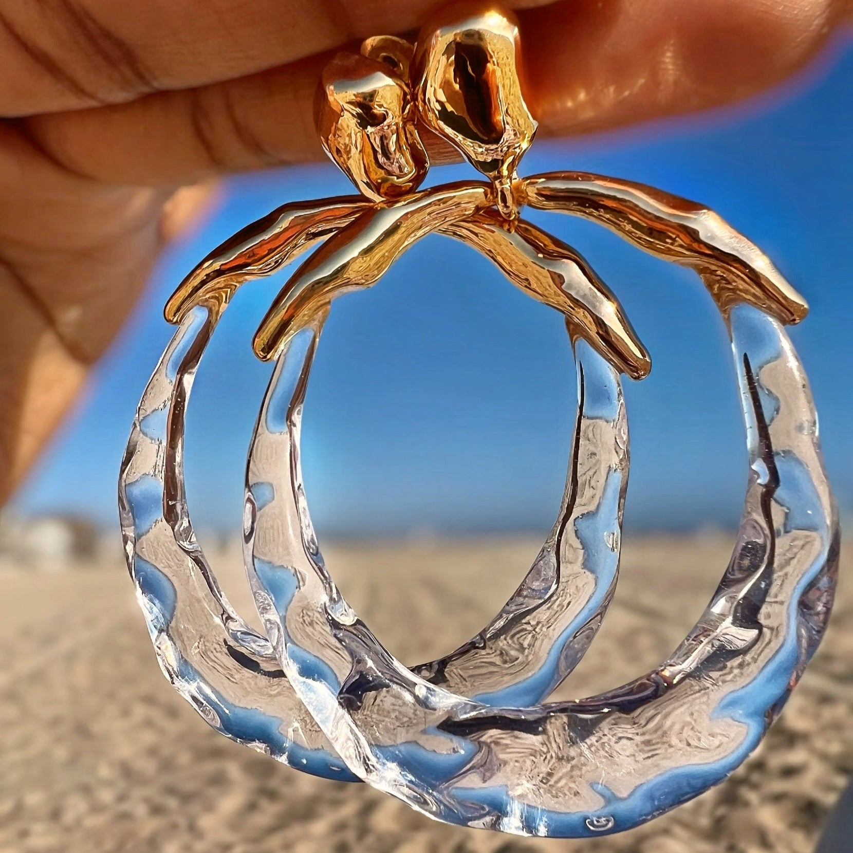 Arabelle Crystal Hoops Ice