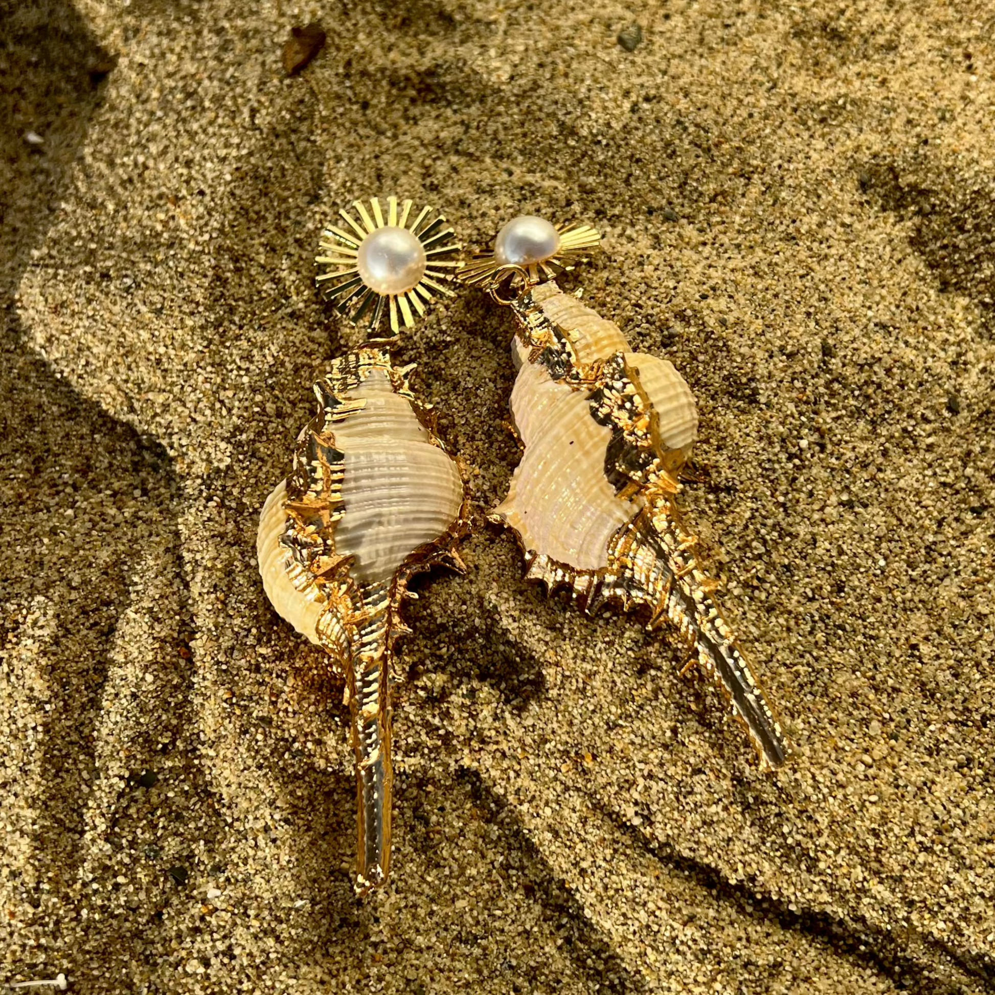 Gilded Conch Earrings