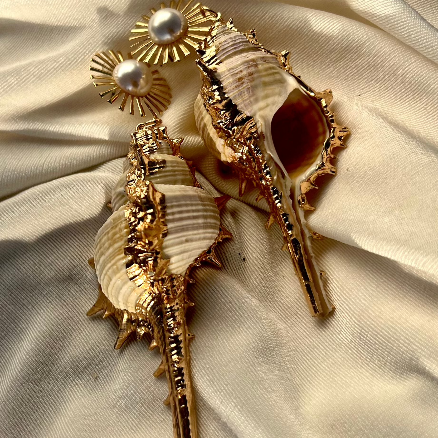Gilded Conch Earrings
