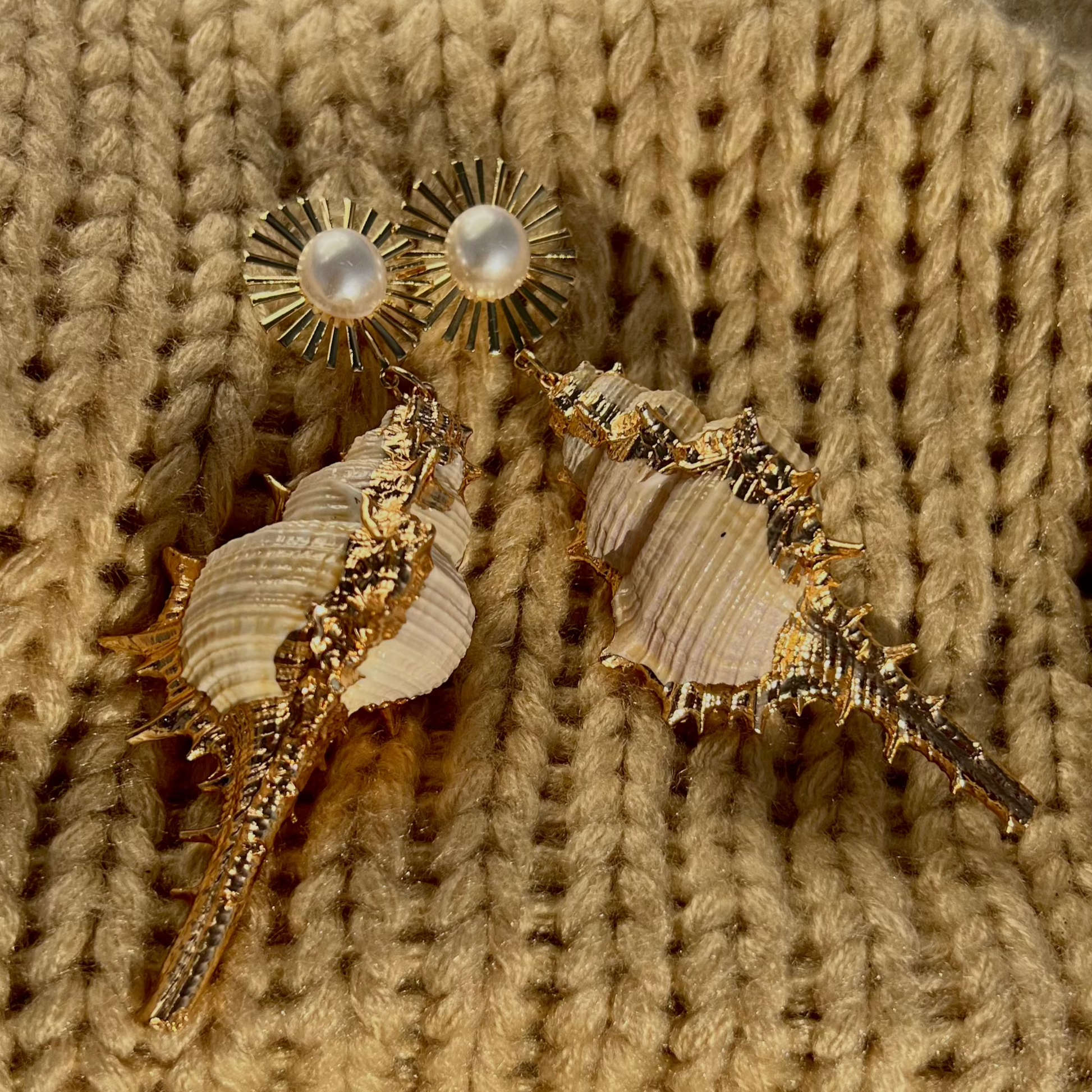 Gilded Conch Earrings