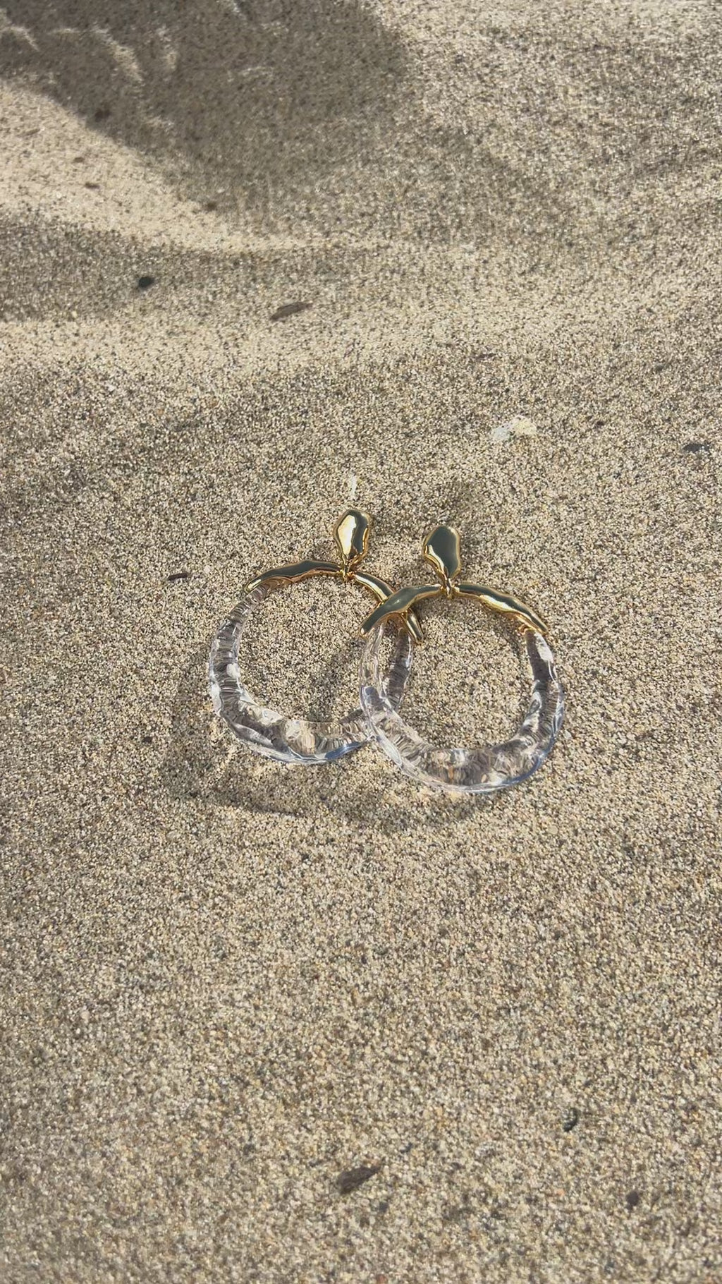 Arabelle Crystal Hoops Ice